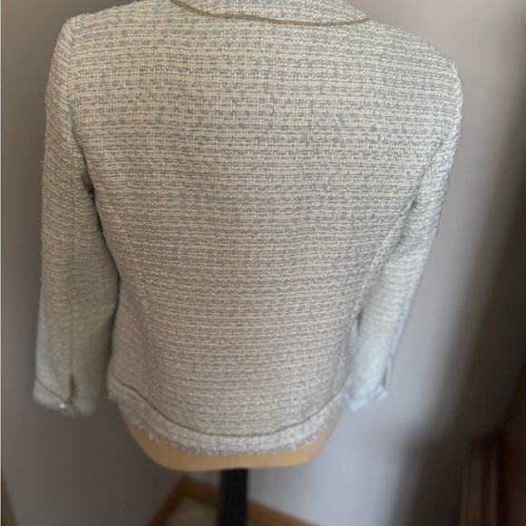 TED BAKER LONDON Jacket/Blazer, light blue, off white with gold buttons & trim. - Picture 5 of 8